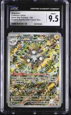 CGC Mint+ 9.5 Magneton 159 Black Star Promo Pokemon Surging Sparks ETB - Image 3