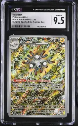 CGC Mint+ 9.5 Magneton 159 Black Star Promo Pokemon Surging Sparks ETB - Image 5