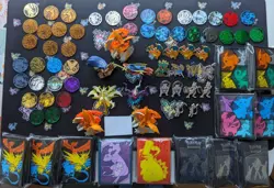 Pokemon TCG Jumbo Cards Sleeves Coins Figures & Pins LOT - Image 2