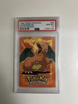 1999 Topps Charizard PSA 10 Pokemon #6 Movie Edition #E6 Gem Mint - Image 1