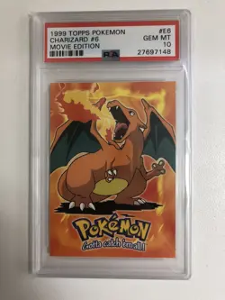 1999 Topps Charizard PSA 10 Pokemon #6 Movie Edition #E6 Gem Mint - Image 2