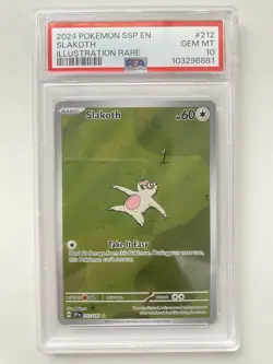 2024 POKEMON SSP EN-SURGING SPARKS ILLUSTRATION RARE #212 SLAKOTH PSA 10 - Image 1