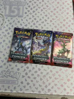 Pokemon TCG Scarlet and Violet Temporal Forces Booster Packs Set of 3 - Image 1