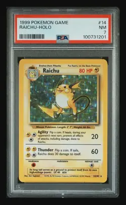 RAICHU HOLO NM 7 PSA 1999 POKEMON GAME #14 - Image 1