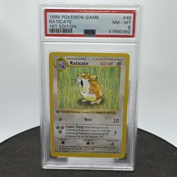 Pokemon 1999 Game Raticate #40 English 1st Edition 40/102 - PSA 8 NM-MT - Image 2