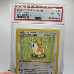 Pokemon 1999 Game Raticate #40 English 1st Edition 40/102 - PSA 8 NM-MT - Image 4