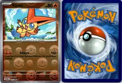 Victini 012/086 Rare Holo Pokeball Pattern Pokemon Card (BLK) - Image 1