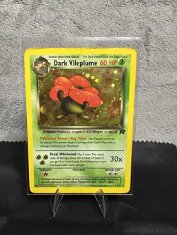 2000 Pokemon Card Team Rocket Dark Vileplume Holo 13/82 Unlimited HP - Image 1