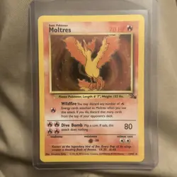 Pokemon TCG Moltres Holo Rare Card 12/62 Fossil WOTC LP Condition - Image 1