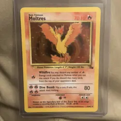 Pokemon TCG Moltres Holo Rare Card 12/62 Fossil WOTC LP Condition - Image 2