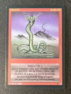 Wyvern CCG 1994 Limited Edition Rare Card Dragon Basilisk #15 - Image 1