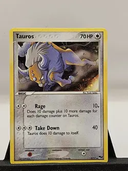 Tauros 5/17 POP Series 2 Holo Rare Pokemon Card 2005 Excellent Condition - Image 1