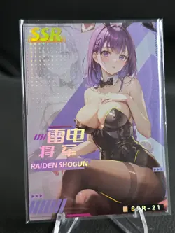 Raiden Shogun - Genshin Impact - Yu Niang - Sexy Bunny Girl ACG Waifu Card - Image 1