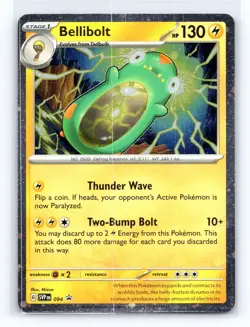 Pokemon TCG Bellibolt Black Star Promo SVP 094 Cosmos Holo Promo Card - Image 1