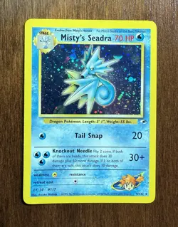 Pokemon TCG Holographic Misty's Seadra Gym Heroes Card 9/132 Near Mint Rare - Image 2