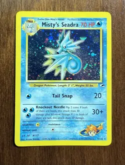 Pokemon TCG Holographic Misty's Seadra Gym Heroes Card 9/132 Near Mint Rare - Image 3