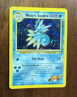 Pokemon TCG Holographic Misty's Seadra Gym Heroes Card 9/132 Near Mint Rare - Image 4
