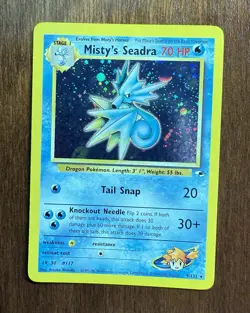 Pokemon TCG Holographic Misty's Seadra Gym Heroes Card 9/132 Near Mint Rare - Image 5