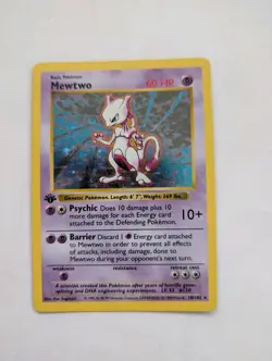 Mewtwo 1999 First Edition Shadowless Base Set 1st Edition Pokemon Card 10/102 - Image 1