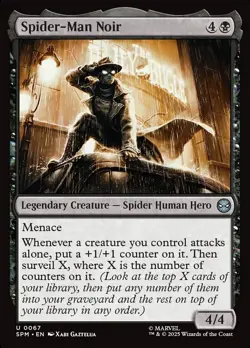 MTG Spider-Man U Spider-Man Noir #0067 PLAYSET 4X X4 - Image 1