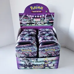 POKEMON GALAR POWER EMPTY MINI TIN DISPLAY 10 TINS INCL ART CARDS COINS NO PACKS - Image 1