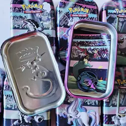 POKEMON GALAR POWER EMPTY MINI TIN DISPLAY 10 TINS INCL ART CARDS COINS NO PACKS - Image 4