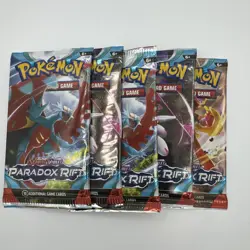 Pokemon TCG Scarlet and Violet Paradox Rift Booster Pack Sealed Lot Of 5! - Image 1