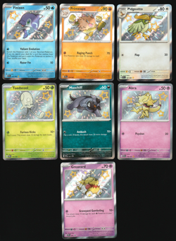 Pokemon TCG: Paldean Fates - Shiny Baby Shiny Lot of 7 Pidgeotto, Abra, Promos + - Image 1