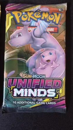 POKEMON SUN & MOON UNIFIED MINDS MEW & MEWTWO ART BOOSTER PACK - FACTORY SEALED - Image 1
