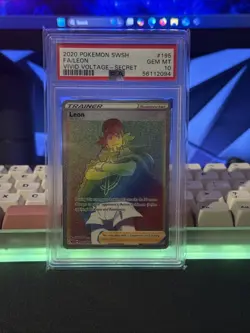 Pokemon Vivid Voltage Leon Full Art Trainer Secret Rare 195/185 PSA 10 Gem Mint - Image 1