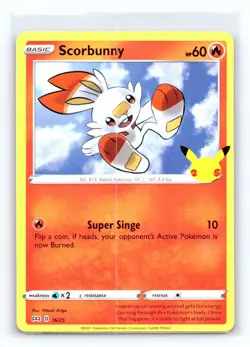 Scorbunny 16/25 - Non-Holo - Pokemon 25th Anniversary McDonalds Promo - Image 1