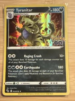 Holo Tyranitar 043/078 Rare Pokemon GO Pokemon TCG - Image 1