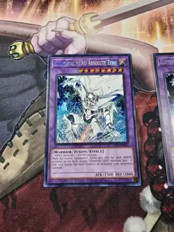 2X Yugioh Elemental HERO Absolute Zero BLC1-EN004 Secret Rare Limited Edition LP - Image 2