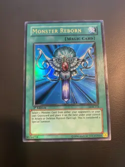 Vintage Yugioh Monster Reborn Asian English LOB-118 1st Edition MP - Image 1