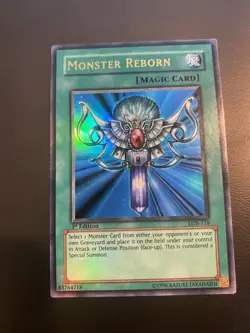 Vintage Yugioh Monster Reborn Asian English LOB-118 1st Edition MP - Image 2
