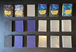 Yugioh TCG Dragon Shield + KMC Mini Sleeves Lot (1,200+ Sleeves) + 2 Mega Tins - Image 1