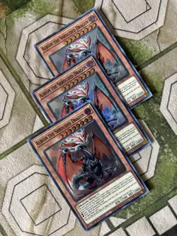 YuGiOh ALBION THE SHROUDED DRAGON Super Rare Play Set DAMA-EN008 - Image 1