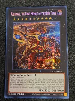 Yugioh! Varudras, the Final Bringer of the End MP25-EN070 Prismatic Secret Rare - Image 1
