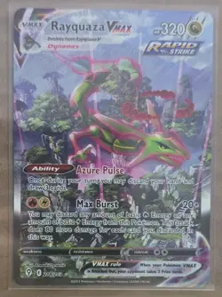 2021 Pokemon Rayquaza VMAX Alternate Art Secret Holo Card 218/203 Raw NM-MT! - Image 1