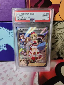 PSA 10 Irida GG63 Full Art Trainer Gallery Pokemon Card Crown Zenith 2023 - Image 1