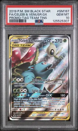 Pokemon TCG Celebi & Venusaur GX Holo Ultra Rare Card PSA 10 - Image 1