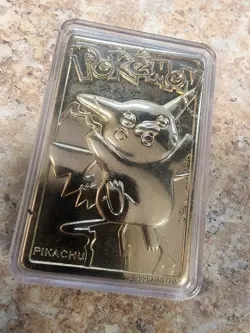 Pokemon Pikachu 23k Gold Plated Trading Card 1999 Nintendo - Image 1