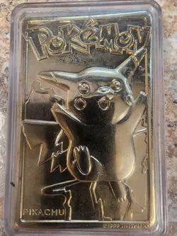 Pokemon Pikachu 23k Gold Plated Trading Card 1999 Nintendo - Image 3