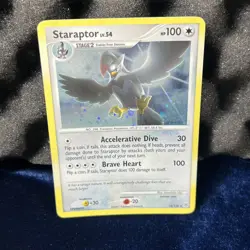 Staraptor 16/130 Holo Rare Diamond & Pearl Pokemon Card Holo Swirl - Image 1