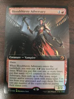 Bloodthirsty Adversary NM FOIL EXTENDED Innistrad: Midnight Hunt MTG FREE SHIP - Image 1