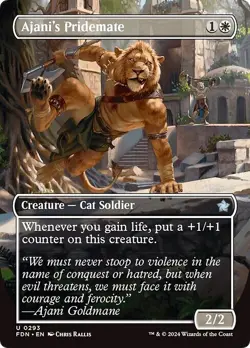 Borderless AJANI'S PRIDEMATE mtg NM-M Foundations 1 Unc - Image 1