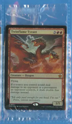 MTG: PreRelease Promo: Foundations: Twinflame Tyrant: FOIL: STILL SEALED - Image 1