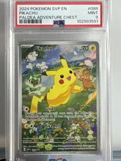 2024 Pokemon SVP EN Pikachu Black Star Promo Ladles Adventure Chest PSA 9 - Image 1