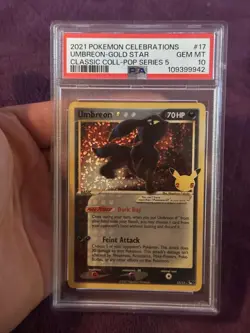 2021 Pokemon Celebrations Umbreon Gold Star Pop Series 5 PSA 10 Gem Mint 17/17 - Image 1