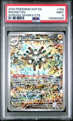 2024 Pokemon EN Surging Sparks Magneton ETB Promo SVP EN 159 MINT PSA 9 - Image 1